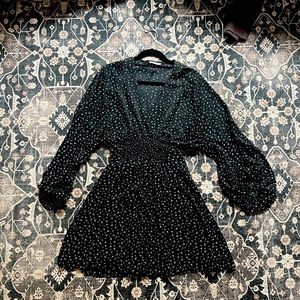 Black pattern mini dress